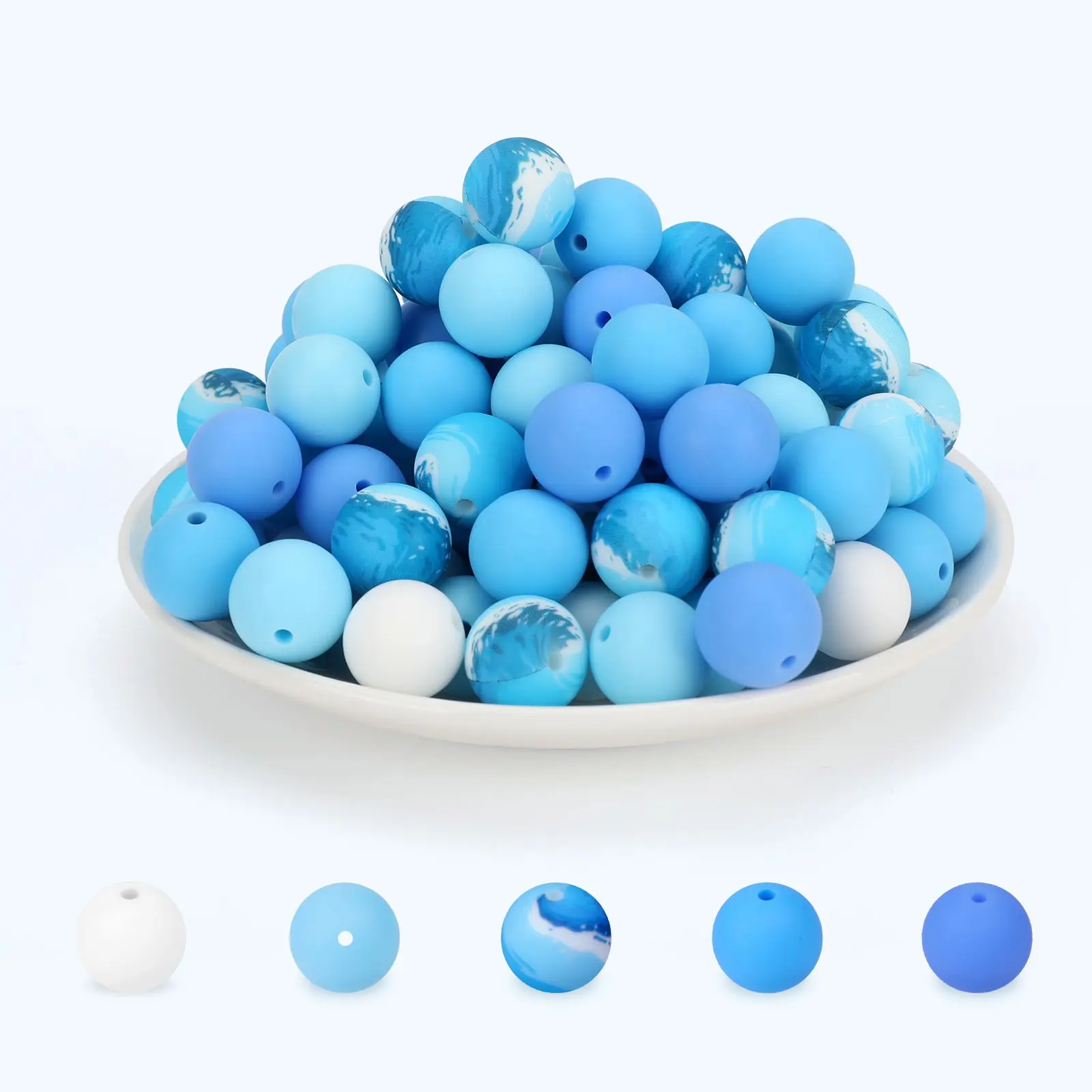 50pcs Silicone Beads for DIY Jewelry Making, Colorful Soft Focus Beads for Bracelets, Pens Decorations, Keychains & Necklaces, Beading Kits, Fun Beads, Beaded Set, Beading Supplies