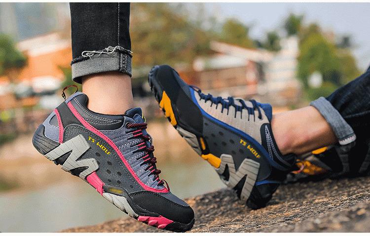 2026 Factory direct sale genuine leather fashionable high-end couple's outdoor hiking shoes waterproof work shoes hiking casual sports shoes