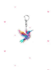 Colorful Hummingbird Acrylic Keychain, Bohemian Style Bird Backpack Pendant, Spring Summer Decor Charm, Easter Thanksgiving Birthday Gift for Friends Teachers & Nature Fans