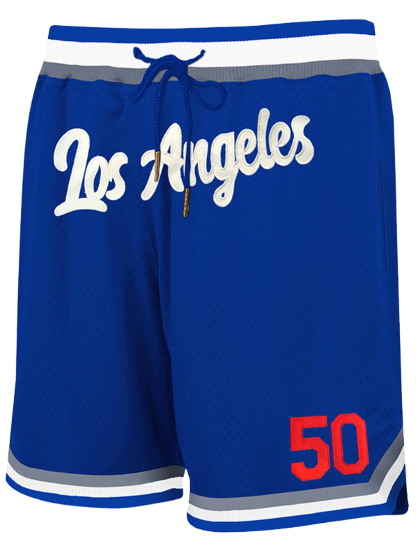 Men's Letter Embroidery Basketball Jersey Shorts, Casual Breathable Comfortable Shorts for Daily Wear, Men's Bottoms for All Seasons