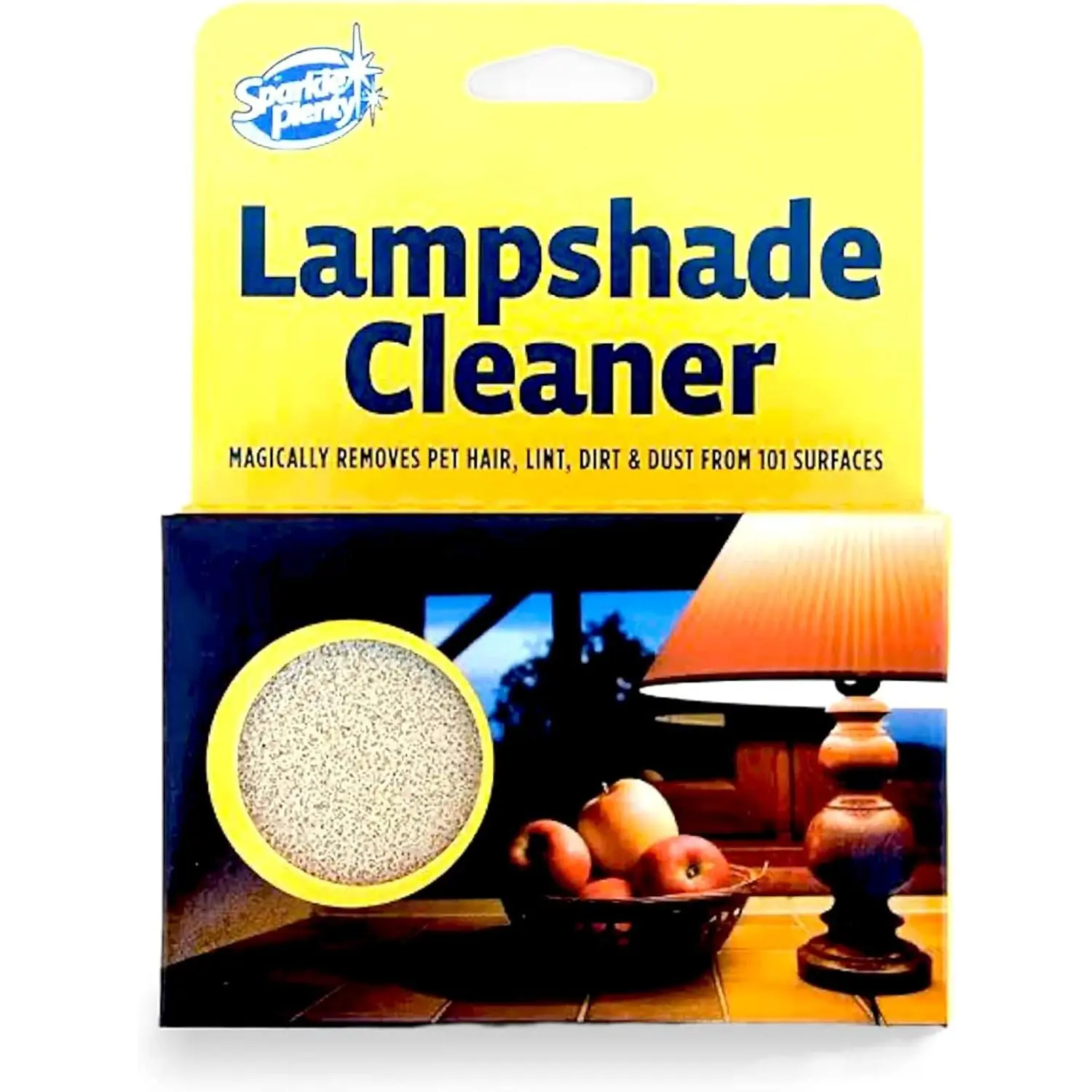 Sparkle Plenty Dry Magic Lampshade Cleaner Sponge, Lamp Shade Duster | No Liquid Dust Removal for Fabric Shades, Window Blinds, Upholstery, Ceiling Fans,  Free Block Lifts Grime