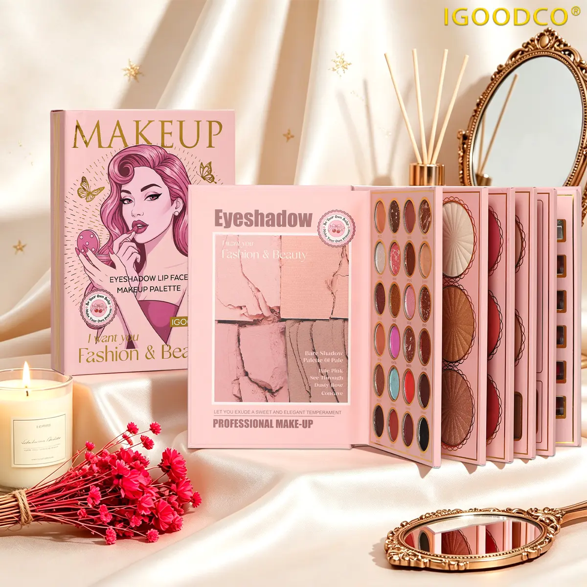 IGOODCO (IG3322) All-in-1 Comprehensive Makeup Kit - Eyeshadow, Blush, Highlighter, Contour, Concealer, Lip Gloss,