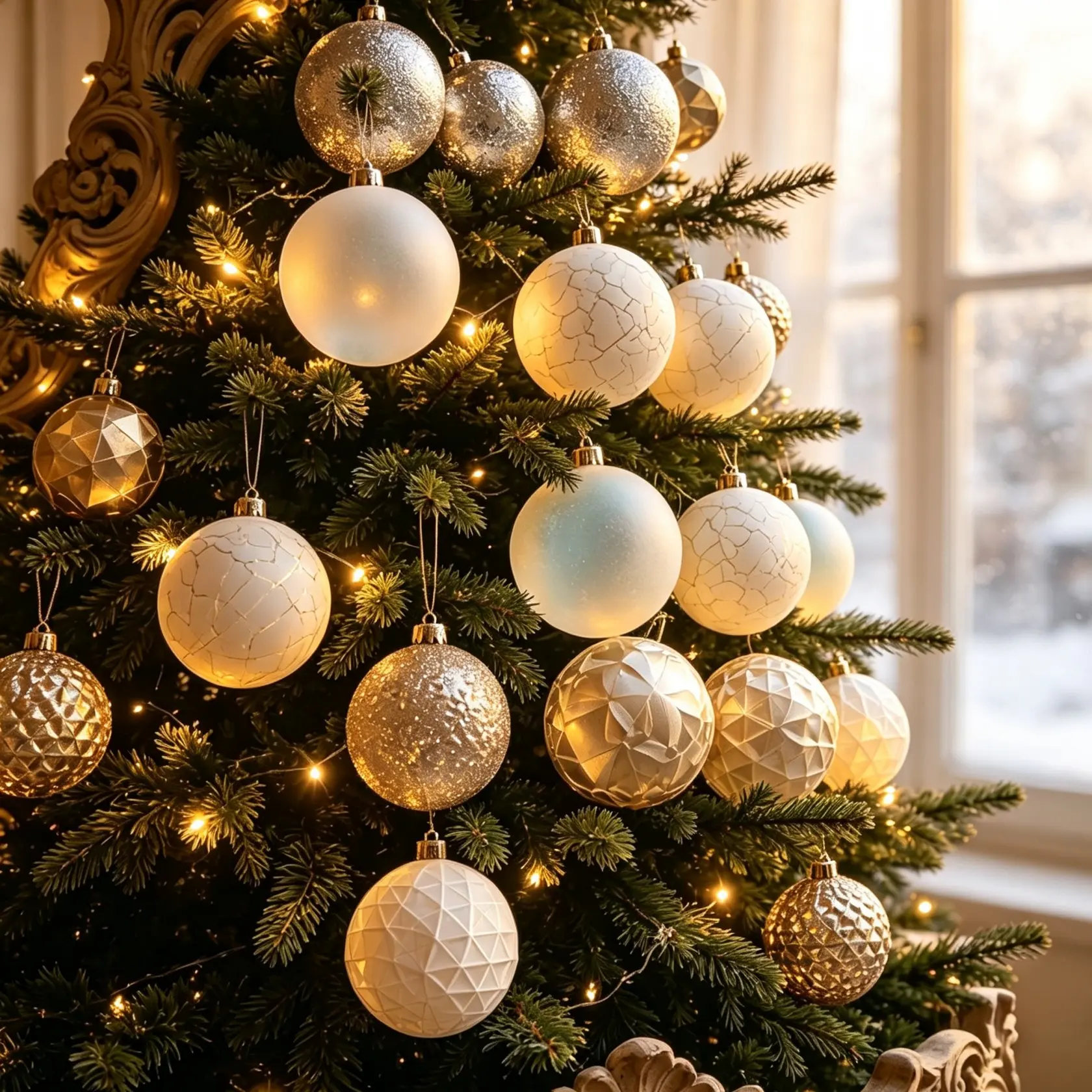 25pcs Christmas Decorations, Vintage Crackled Plastic Balls, Holiday Ornaments for Home, Hotel, Wedding, Party, Gift