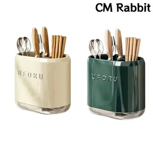 No-Drill Wall Storage Rack with Removable Drip Tray, Dual-Use Countertop-Hanging Kitchen Organizer for Chopsticks, Spoons, Knives, Foldable Multifunctional Storage/Jewelry Box