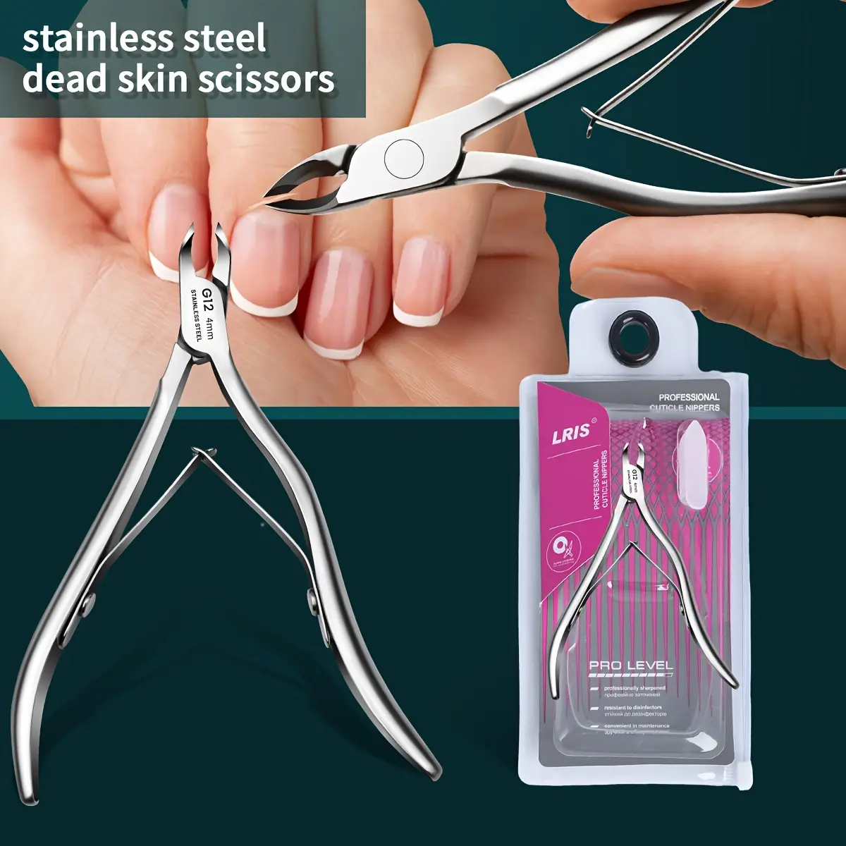 Professional Cuticle Trimmer Set, Super Sharp Dead Skin Scissors, Labor-saving for Nails and Toenails, Women's and Men's Manicure and Pedicure Tools, Home Salon Use, 5mm Jaws.