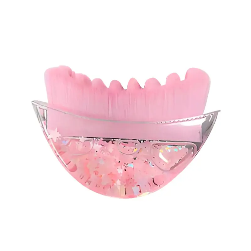 Nylon Bristle Facial Lymphatic Massage Brush, Soft Skin Care Exfoliating Brush for Face & Body Contouring, Portable Manual Scrubber