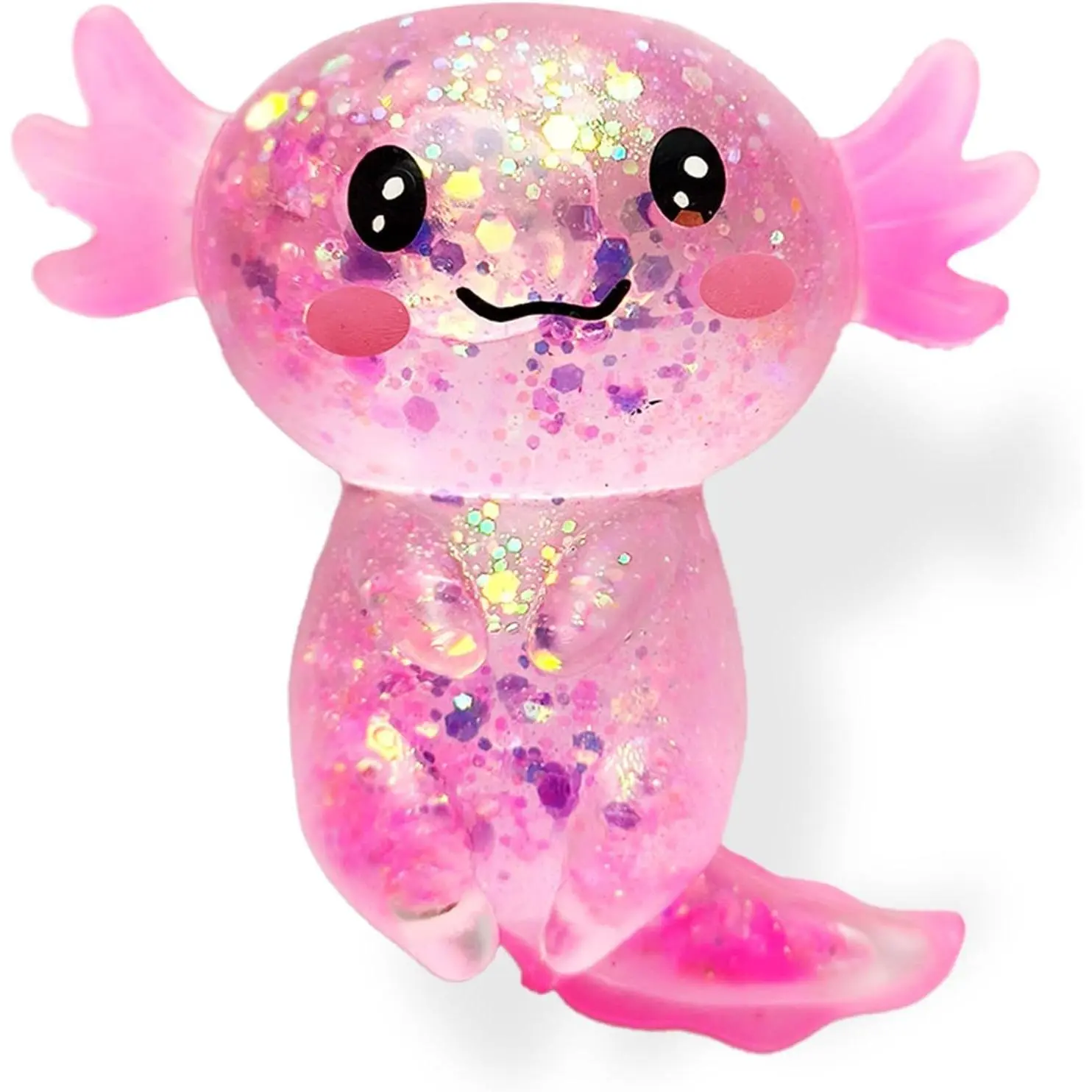 Axolotl Squishy Stress Relief Glitter Fidget Toy Cute Malt Sugar for Kids Youth Adult Party Favors Anxiety Relief (Pink)fidget toys