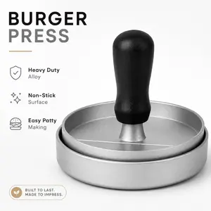 Burger Patty Press Maker, Non-Stick Hamburger Mold for BBQ, Grilling & Homemade Burgers, Easy-To-Use Kitchen Tool for Perfect Patties