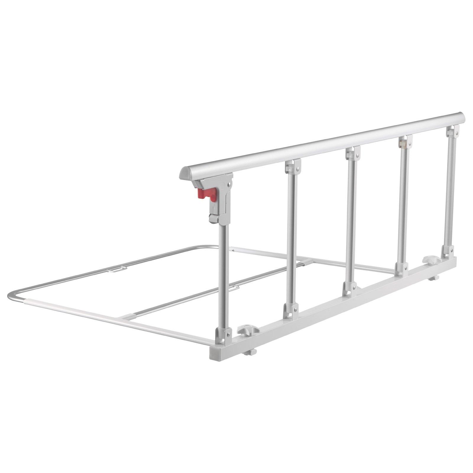 VEVOR Foldable Bed Rail for Elderly, 48 in Bedside Assist Rail with Fixing Strap, Adjustable Height Pipe Bedside Cane, High-Strength Metal Senior Bed Bar, Hand Guard Grab Fits King, Queen, Full, Twin