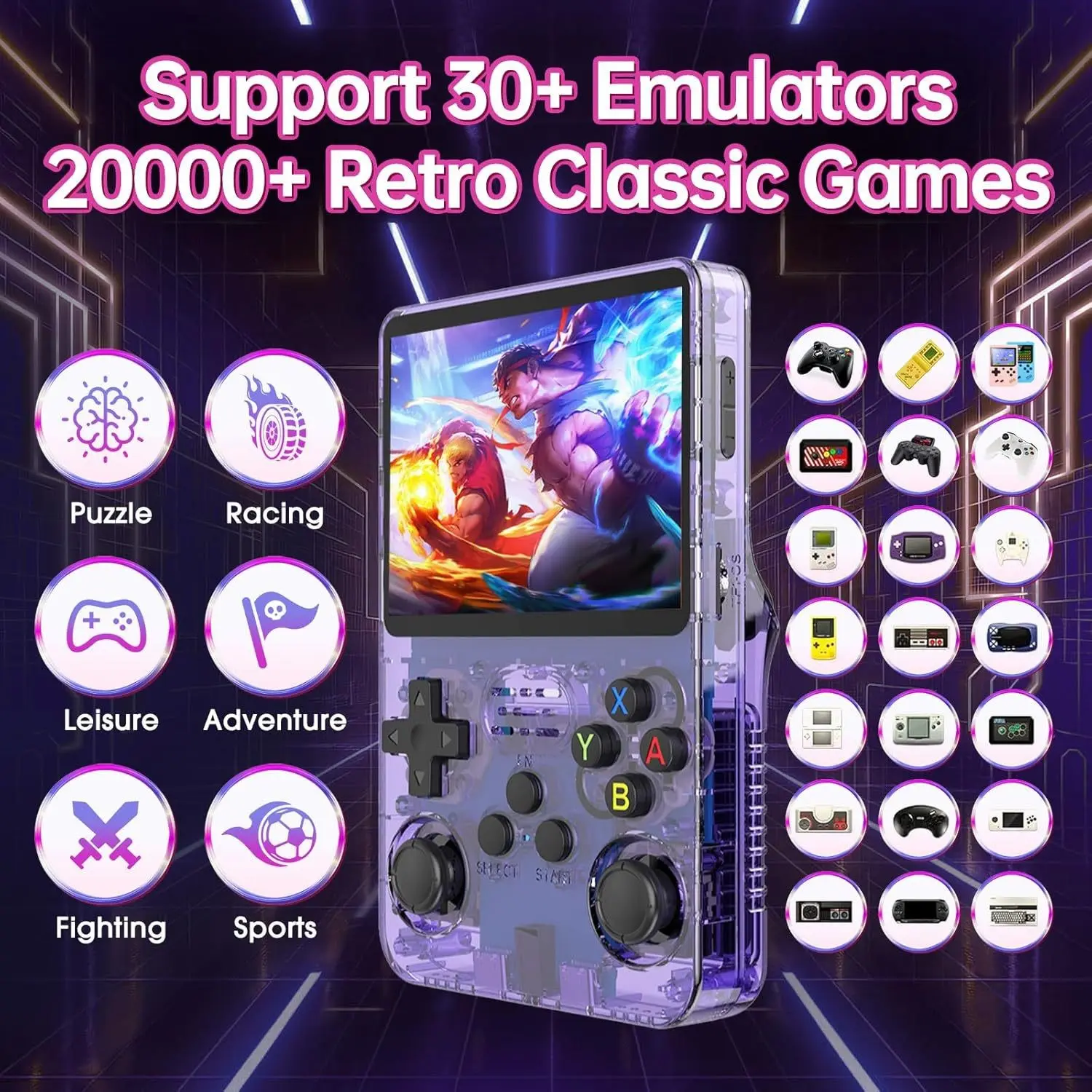 Best R36s Handheld Game Console, Linux System, 3.5 Inch IPS Screen, Portable Video Player, 64GB, Dual Joysticks, Retro Style, Ideal Gift
