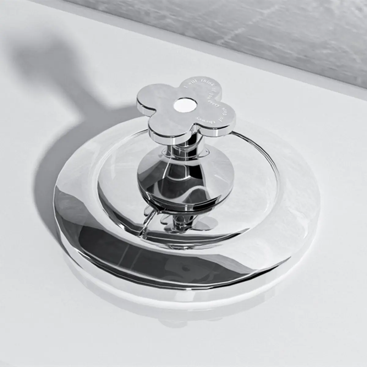 Silver Color Floral Toilet Flush Lever, Luxury Water Tank Button Switch Aid, Nail Protection, Toilet Lid Pull Handle, Drawer Door Knob