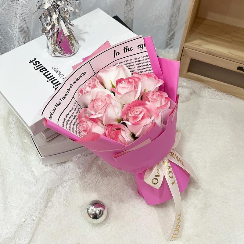 Artificial Rose Bouquet with Bag Flowers, 1 Count Creative Birthday Gift, Bridesmaid Gift, Party Gift, Romantic Festive & Party Supplies