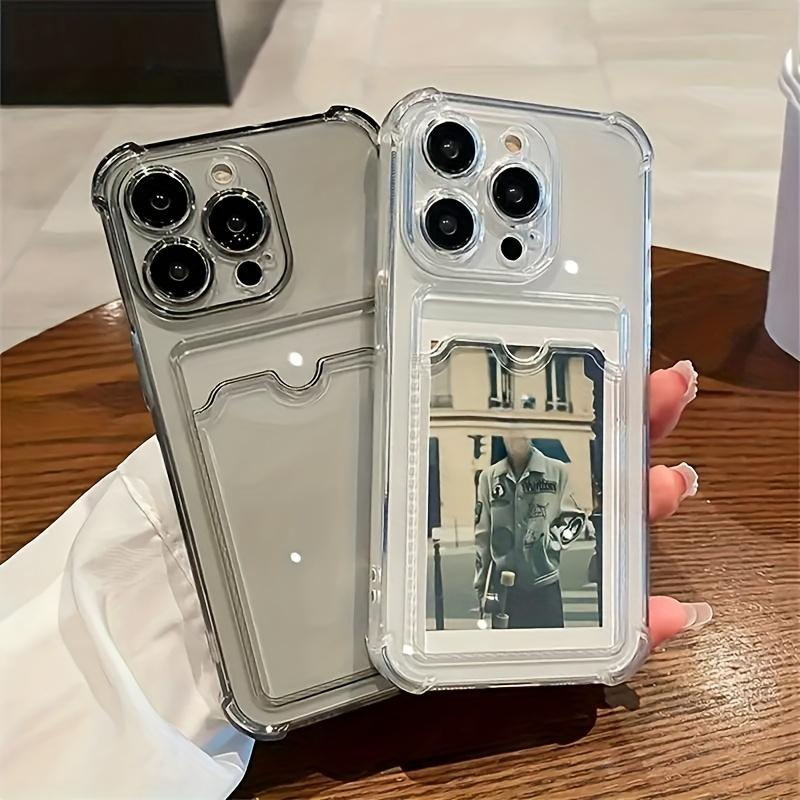 [Clear iPhone Case] Clear iPhone Case - Transparent Card Slot Protection Mobile Phone Case for iPhone 16 15 14 13 12 11 Series Anti-Fall Back Shell