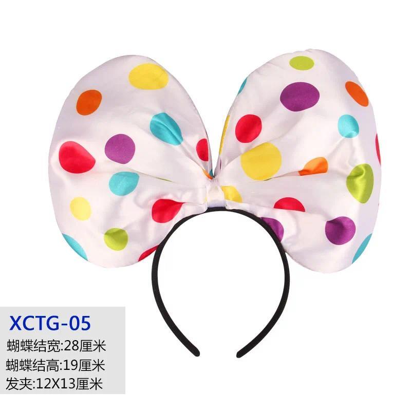 Colorful Clown Headdress Yellow Colored Dots Bow Headwear Circus Performance Props Funny Joker Hats Makeup Party Decorations