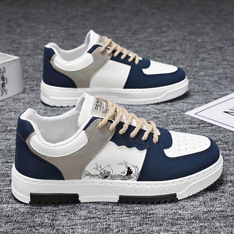 Men'S Retro Casual Sneakers: Comfortable And Grippy Lace-Up Slip-Ons for Outdoor Activities - Suitable for Men'S Spring/Summer/Fall/Winter Seasons - Perfect for Daily Casual Wear, Outdoor Adventures, And Sports - Low Top Design - PU Upper, trendy sneaker