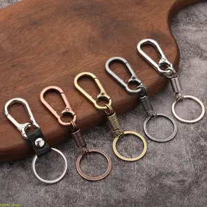 Spring Type Key Hanging Pendant, Sturdy Metal Car Key Chain Clip, Creative Waist Hook Key Holder For Men Women, Universal Portable Daily Key Storage Accessory, Stylish Unique Small Souvenir Gift Suitable For Holiday Giveaways, Business Bulk Wholesale And