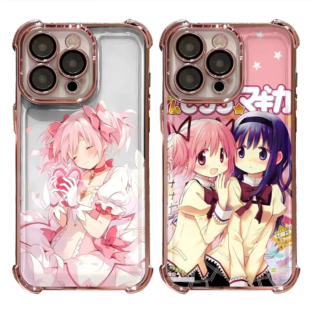 Kawaii Madoka Magica Anime Kaname Madoka Phone Cases For iPhone 17 Promax Pro Air 16 Plus 15 14 13 12 11 Shockproof Protective Cover Gift For Birthday Christmas Valentine