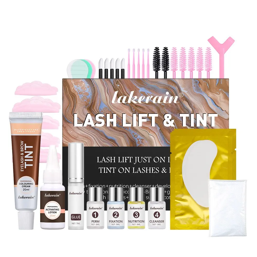 Lash Dyeing Kit, Cold Lash Perm and Dye Complete Set, Long-Lasting and Non-Irritating, Perfect for Enhancing Your Eyelashes, Easy to Use