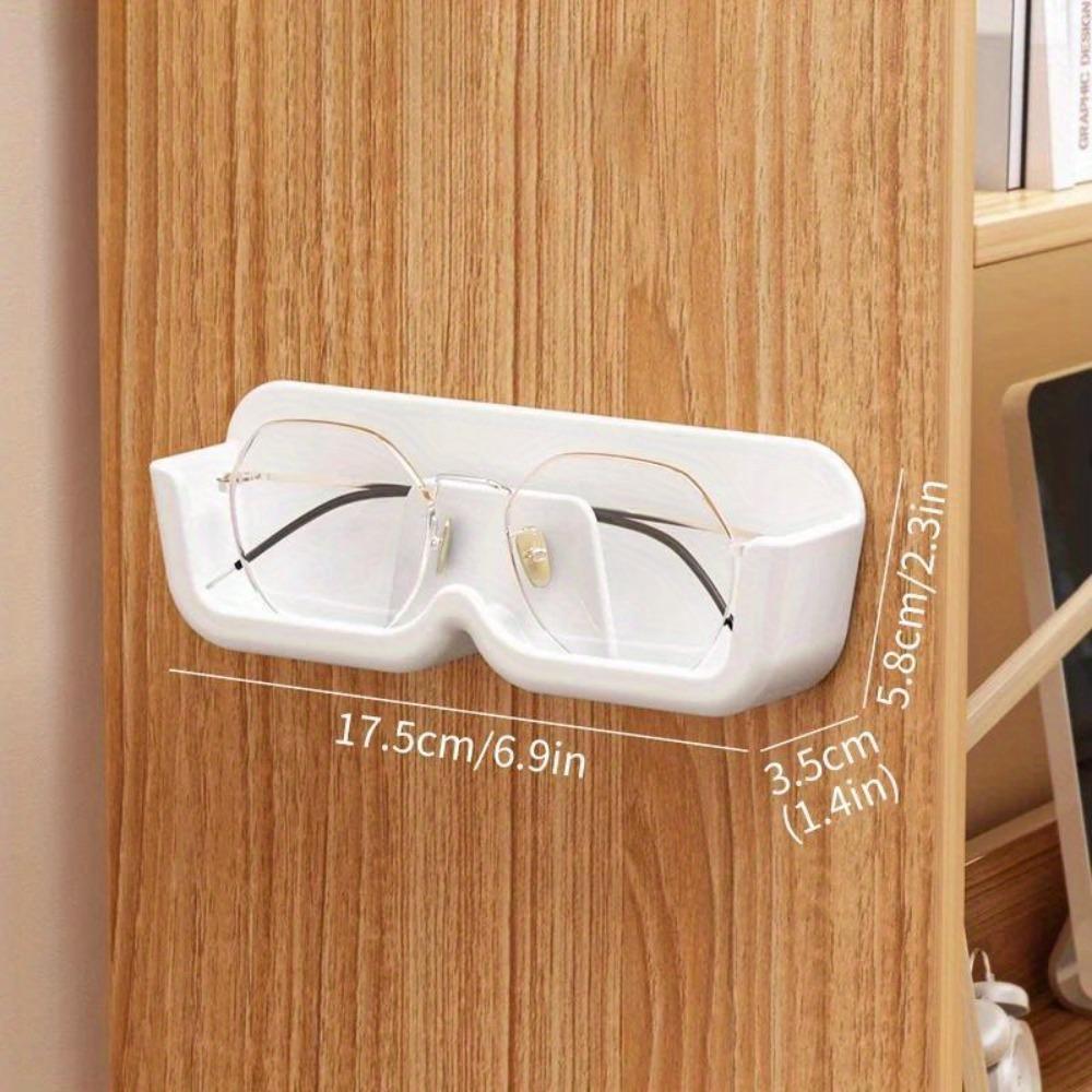 Wall Mounted Glasses Storage Rack, 1 Count Punch Free Glasses Holder, Wall Mounted Organizer, Space Saving Easy To Pick Up and Easy To Access Design Glasses Holder