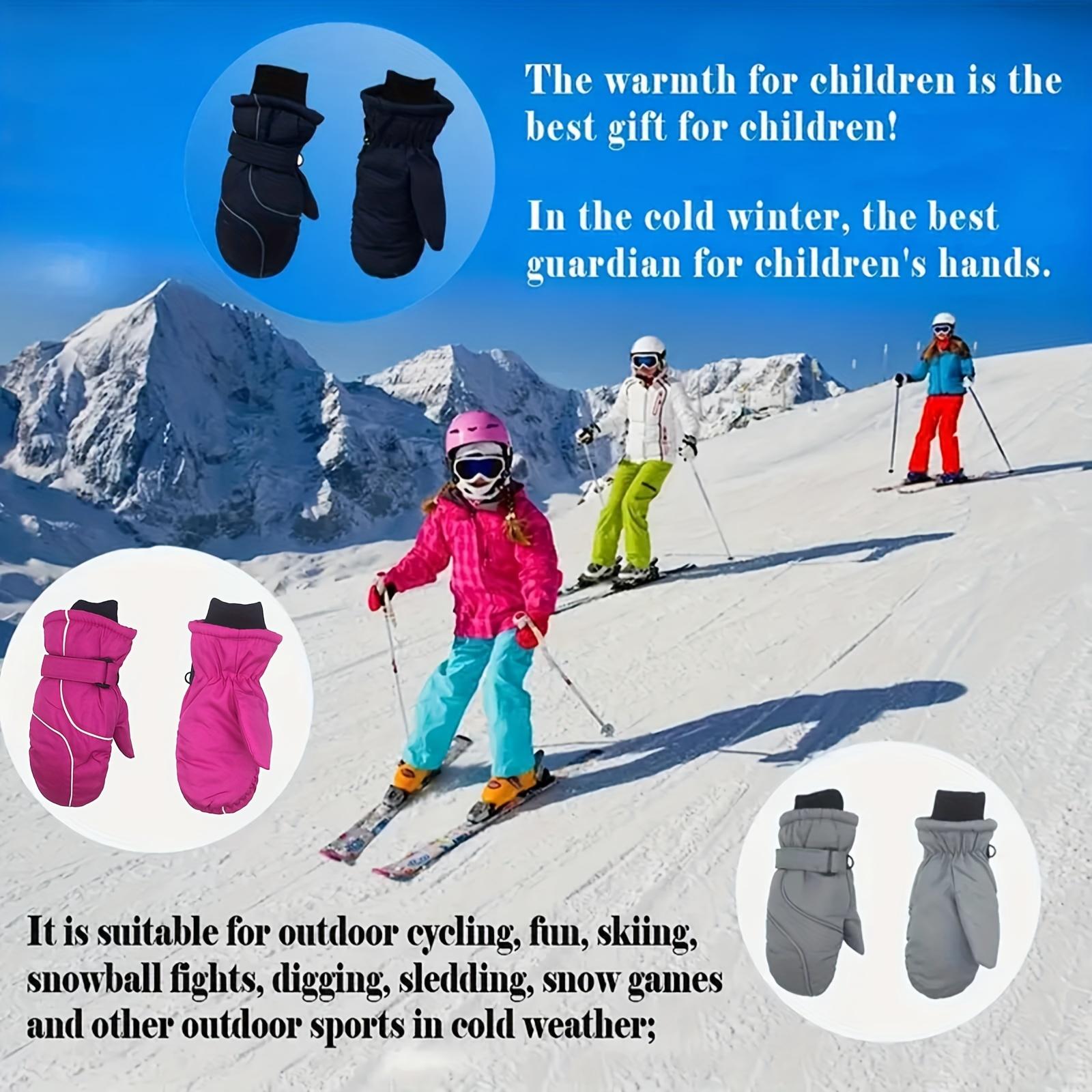 1-Pair Winter Gloves with Thick Fleece - Heavy-Duty Warmth, Pull-On Closure, Non-Slip Grip - for ing, Snowboarding, Hiking, Camping, Christmas Gifts - Ideal For Kids & Adults (ages 4-8+), Outdoor Activities, Stylish Design, Durable Construction