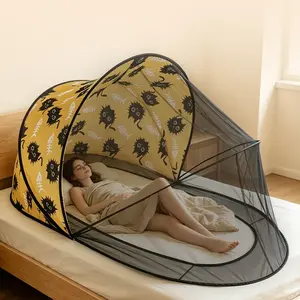 Portable Mosquito Proof Net No Installation Quick Setup for Indoor Living Room Bedroom Dorm, Shell Design Cat Pattern