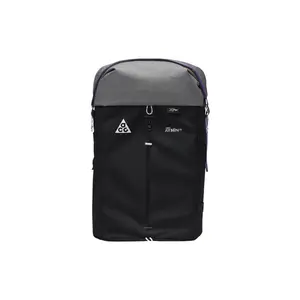 Nike Sporty Casual Backpack with Color-Blocked Logo Patch – Unisex Large-Capacity Polyester Bag in Black, Cool Gray, and White