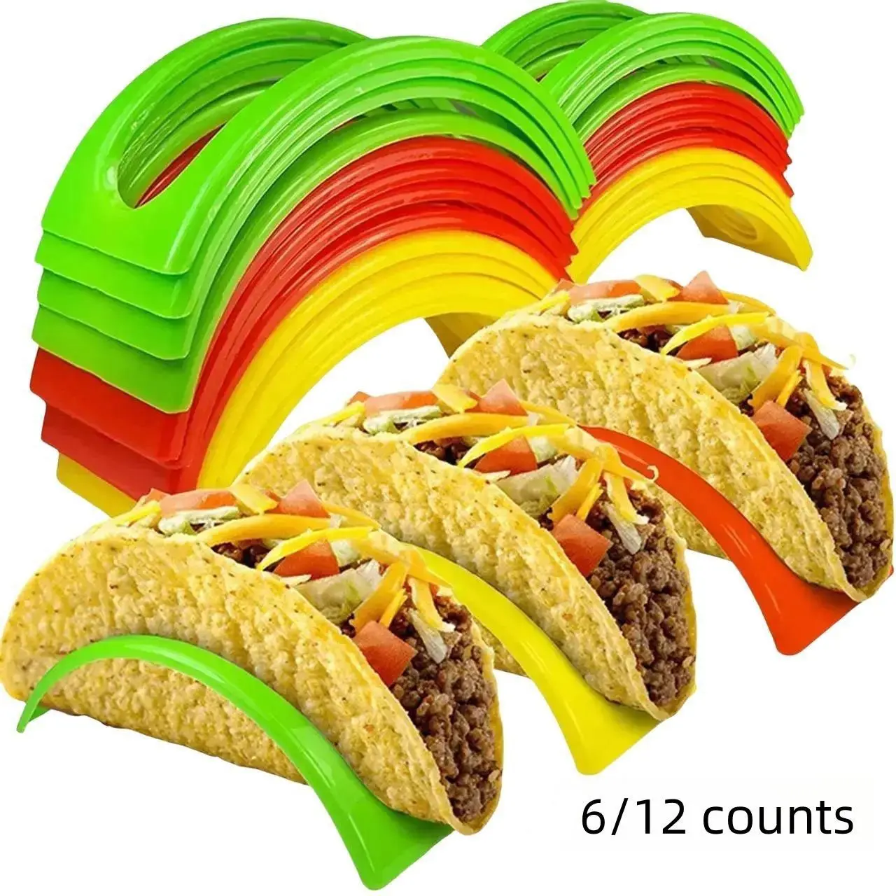 6-Piece Mexican Burrito & Taco Holders, Food-Grade Corn Tortilla Rack, Kitchen Essential, Durable & Practical Design, Perfect for Home Cooking
