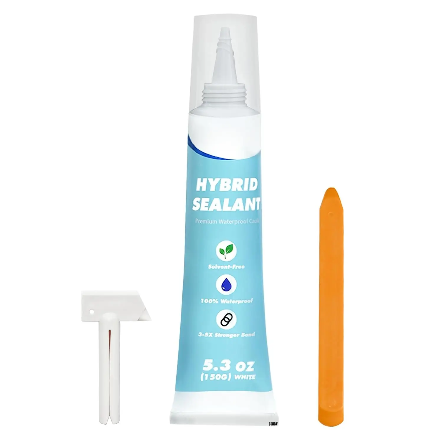 Hybrid Sealant -   Caulk White Caulk for Bathtub, Bathroom, Kitchen Repair,   Seal Adhesive for Tile, Stone, Metal & Glass, with Squeezer, Easy to use (5.3 oz)