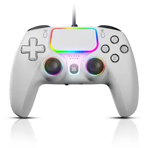Nbcp Wired Game Controller for Ps4/ps5/PC, Dual Vibration, Hall Trigger, Gyroscope, RGB Lights, Headset Support, Body Sensor