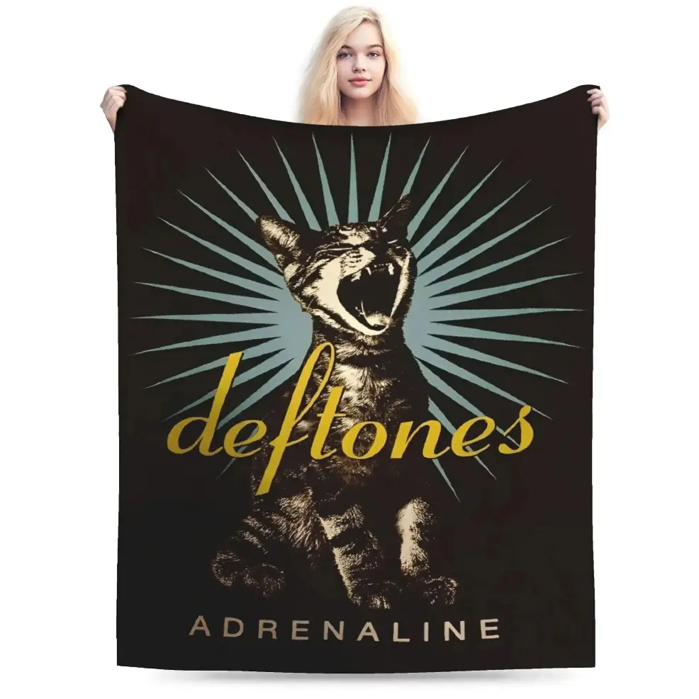 Deftones Metal Band Blanket, Soft Comfortable Plush Bedding Throw For Couch, Chair, Sofa, Bed, Camping, Flannel Bedspread Bed Cover, Baby & Adult Sizes Available, Ideal Holiday & Birthday Gift For Metal Music Fans  birthday gift Comfort Blanket