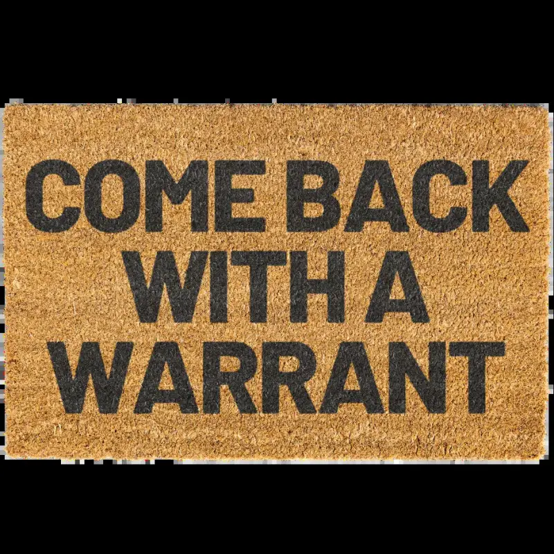 Come Back With A Warrant Doormat, Funny, Decorative Mat, Coir, Welcome Mat, Non-slip, Indoor, Outdoor, Outdoor Entrance Mat, Home Decoration Mat, Entryway Floor Mat