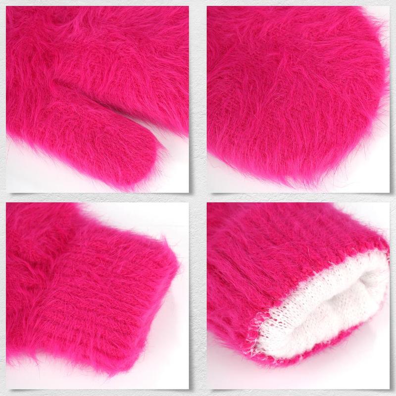 Women Winter Warm Cashmere Gloves Elastic Full Finger Mittens Soft ...