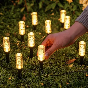 Solar Crystal Post Lawn Path Light, Garden Decorative Lamp, Automatic Night Lighting, Outdoor Courtyard Garden Walkway Decoration, Creative Gift