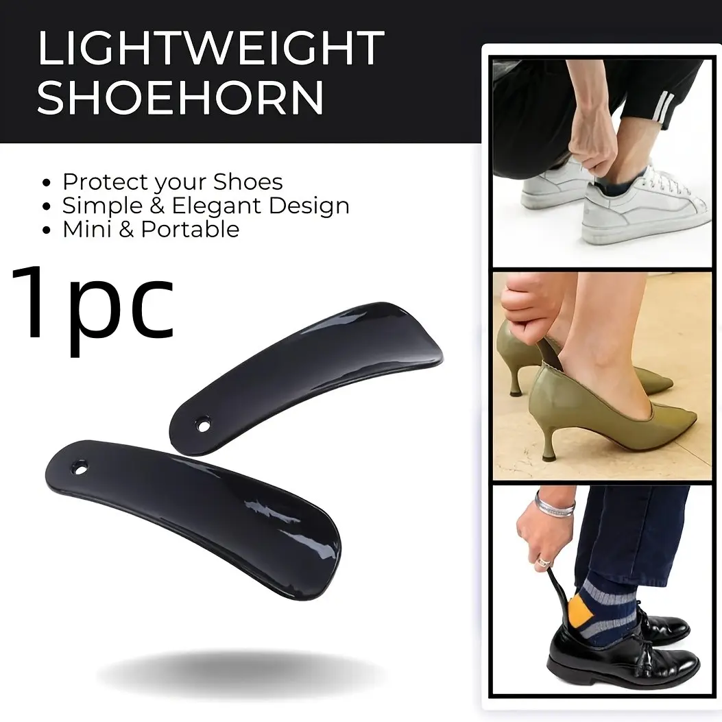 Ergonomic Shoe Horn, Comfortable Curved Design, Lightweight Durable, All-Season Use, Glossy Finish, Ideal for Casual and Sports Shoes, Shoe Accessory