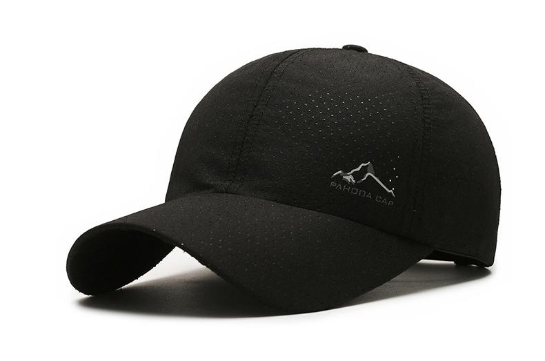 Quick-Dry Perforated Mountain Patch Baseball Cap | Unisex Lightweight Outdoor Hat - Adjustable Strap, UV Protection, Perfect for Hiking & Summer Activities