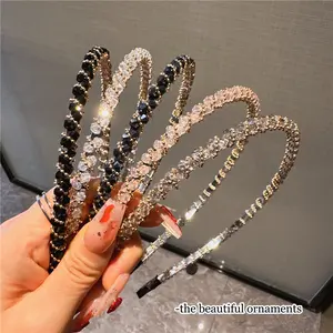 5pcs Women's Elegant Rhinestone Decor Glittering Hair Hoops, Zigzag Headband, 5 Counts/set Exquisite Trendy Hair Hoops, Fashionable All-match Hair Accessories for Women & Girls, Zig Zag Headbands, Bling Hair Headband