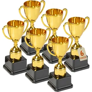Fun Plastic Trophies  - Award Trophy Cup Set for Superstar  - Champion Celebrations, Sports Galore, and Victory Vibes - Desktop Toy