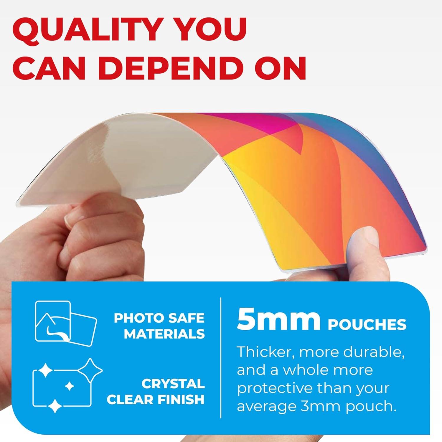 5MIL Thermal Laminating Sheets (75 Count) Photo, Notecard, I.D. Badge Sizes, Dry-Erase Friendly Laminating Pouches, Compatible with Laminators,  Clear Laminated Finish