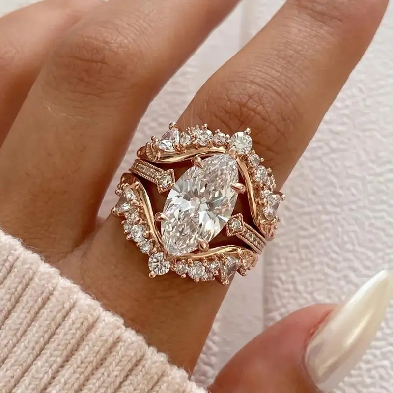 Women's Elegant Rhinestone Decorated Ring, Exquisite Trendy Ring, Engagement Rings, Bridal Rings, Marriage Ring, Engagement Wedding Bands, Fashionable Jewelry for Women Beautiful Rings As Engagement Anniversary Wedding Party Jewelry, Valentine's Day, Gift