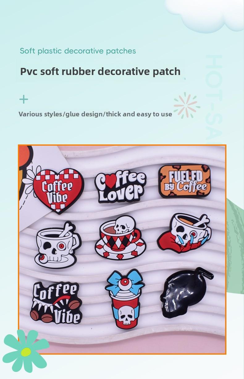 New Halloween cartoon skull PVC soft adhesive patches for decorating clothing, bags, hair accessories, DIY decorative accessories