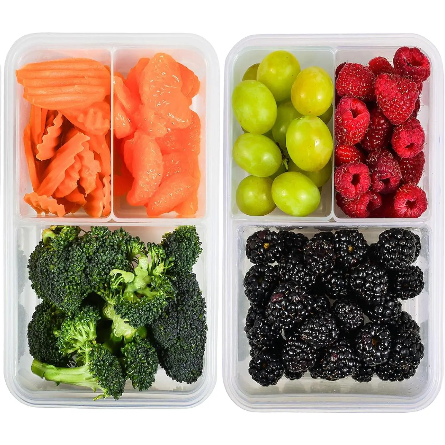 Bento Box for  and Adults - Lunch Box Meal Prep Containers, 3 Compartment Snack Box with Airtight Lid - Dishwasher, Freezer, Microwave Safe  Storage (Green, 39 oz, 2 Pack)