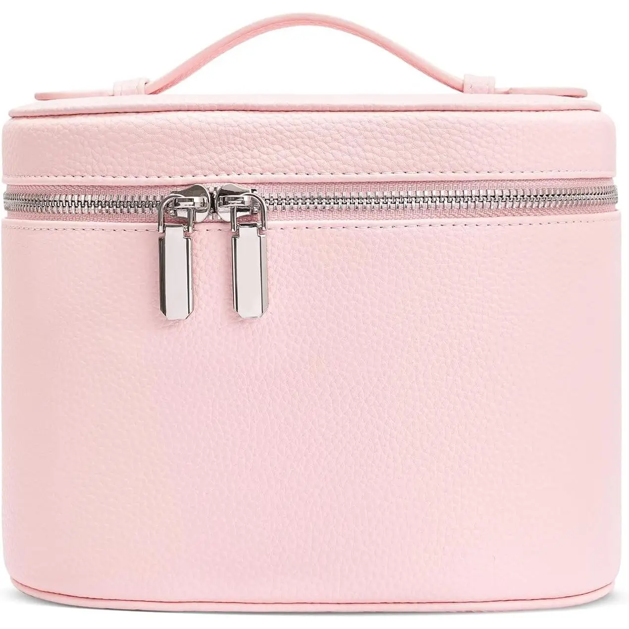 Leather Cosmetic Case with Detachable Compartments, Portable Handheld Makeup Bag for Men's Grooming Essentials