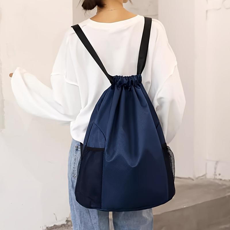 5-color Options 8.45gal Unisex Drawstring Backpack - Large Capacity Gym Bag with Mesh Side Pockets, Adjustable Shoulder Straps and Softshell Design, Suitable for Travel, Sports, and Fitness Training. Black, Practical Pocket Design, Travel Backpack