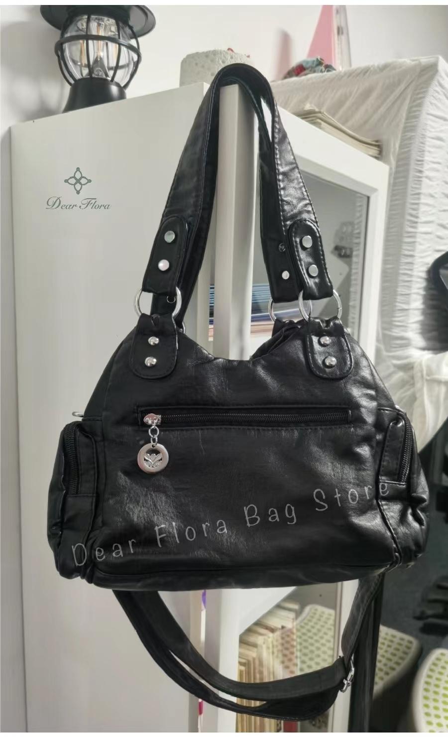 Women's Y2K Vintage Motorcycle Shoulder Bag Fashion Soft PU Chains Multiple Pockets Tote Bags Moto Style Messenger Crossbody Bag