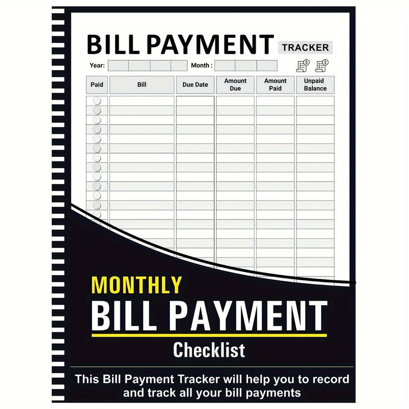 Monthly Bill Payment Tracker, 1 Count Spiral Bound Monthly Bill Payment Checklist, Bill Organizer, Finance Checklist Organizer, Accounting Supplies for Home Office