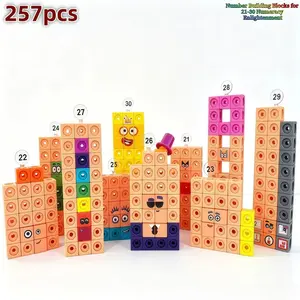 257pcs Hand2mind Math Connection Blocks Set, 10 Fun Preschool Learning Activities, Early Education Toy, Creative Stem Puzzle, Kindergarten Math Tool