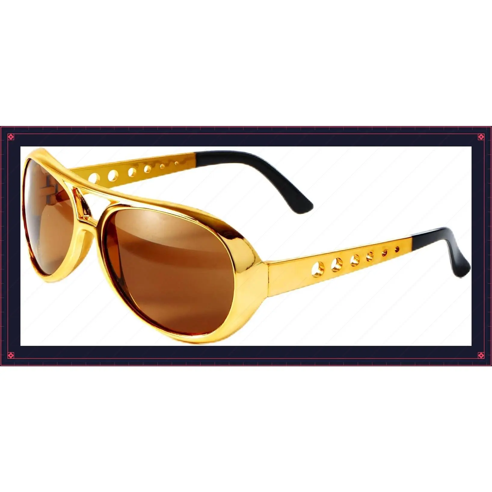 Gold Sunglasses Disco Glasses, 50’s 60’s 70's Glasses for Halloween Party Costume Rockstar Accessories, Gold Celebrity Sunglasses for women and menGift