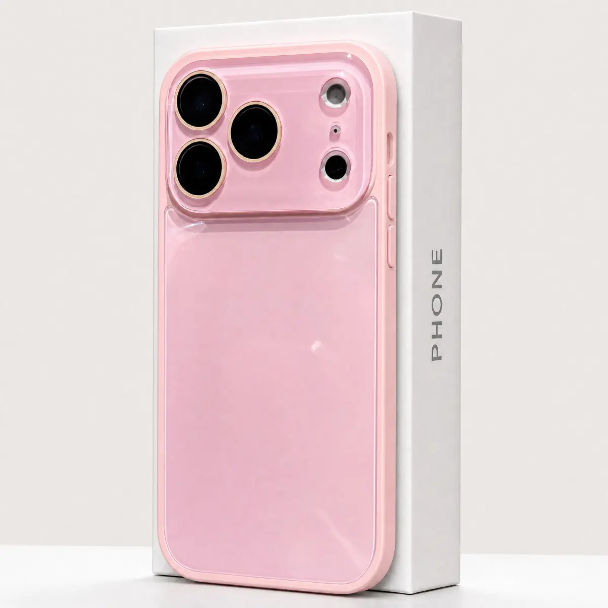 Candy Macaron Crystal Clear iPhone Case, Skin-Feel Soft TPU Bumper & Hard PC Back, Full Lens Protection, Cute Minimalist Pink & White, Compatible with iPhone 17/16/15/14/13 Pro Max Plus