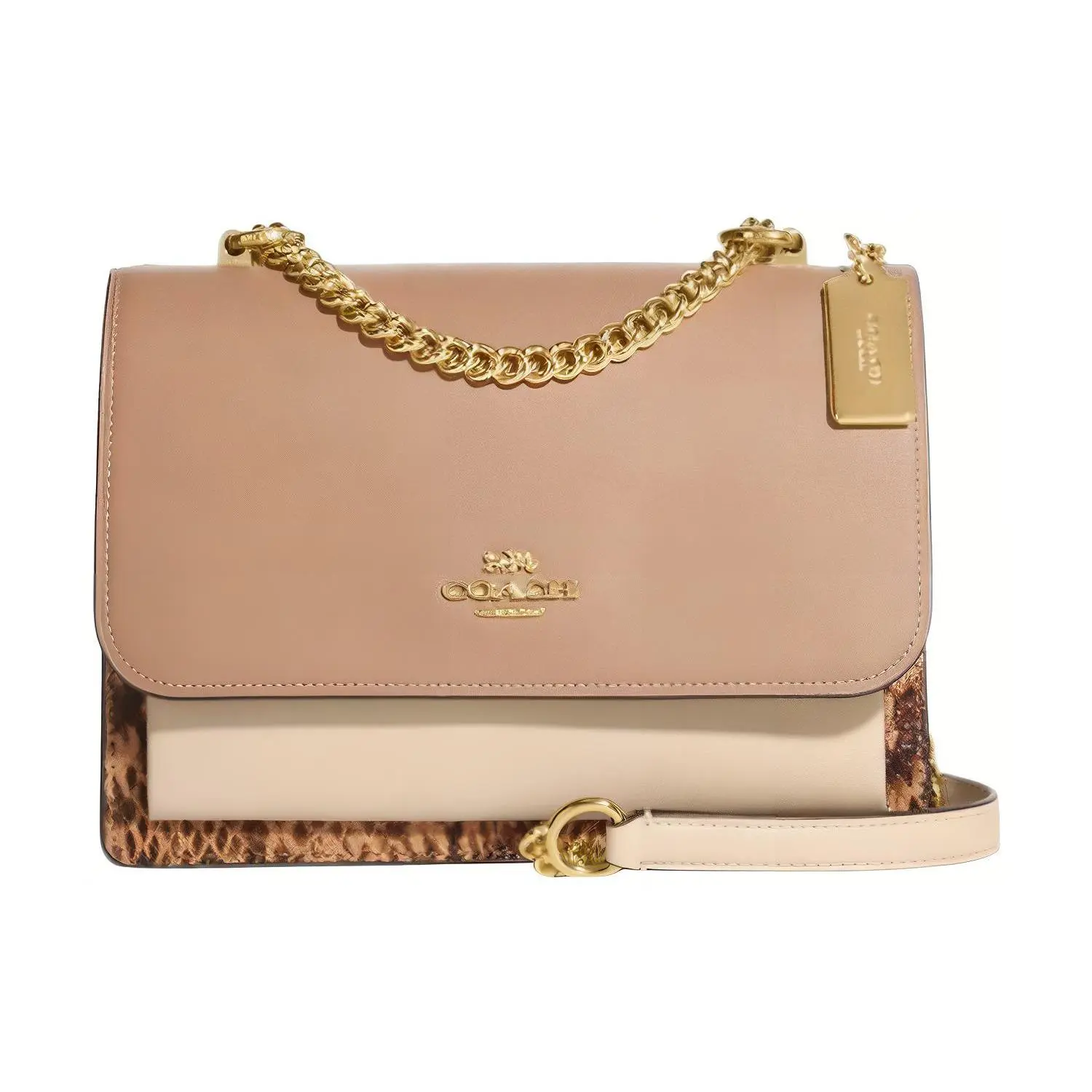 COACH Klare 22 Flap-Top Crossbody Bag for Women – Two-Tone Cowhide and Lambskin in Ivory