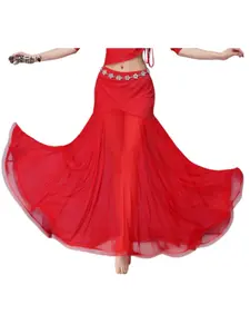 Women Belly Dance Big Swing Skirt Beginners Practice Performance Outfit Set Stage Dancing Costume Female Half Skirt